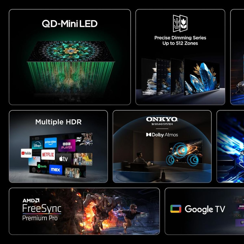 Tcl smart TV 55" 4k qd-mini led 55c6k (2025)-null