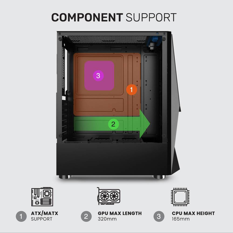 Armaggeddon gaming case atx 3xargb tritron 3 black, , medium-null