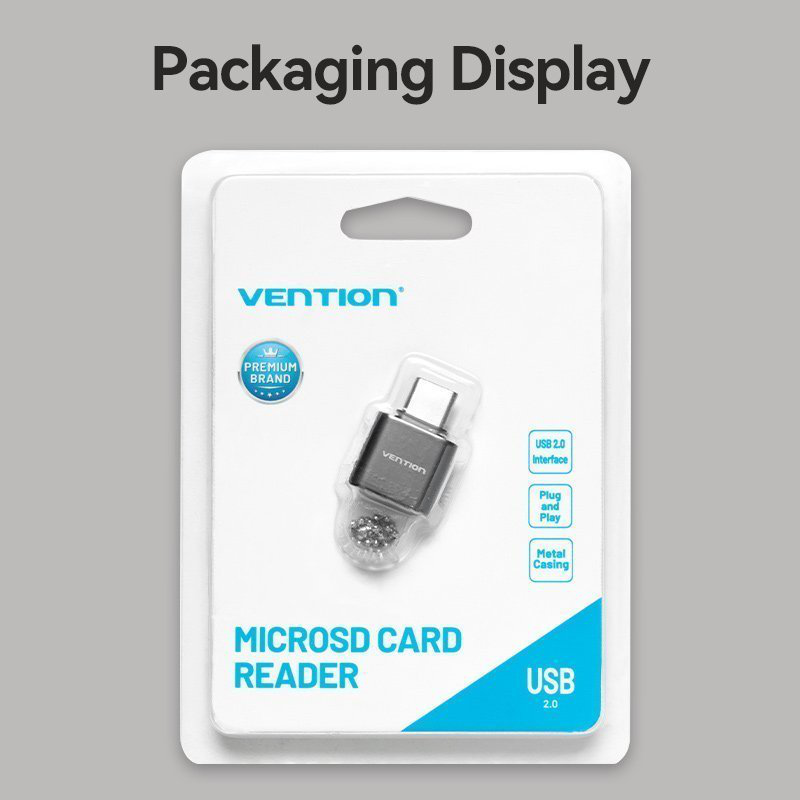 Vention card reader USB-c for micro sd cards metal clmh0, , medium-null
