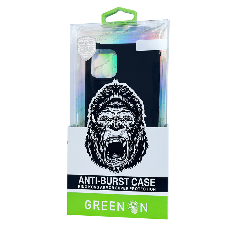 Samsung s22 ultra 5G green on anti-burst case black-null