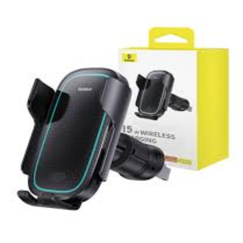 Wireless charging car mount baseus  15w (black), , medium-null