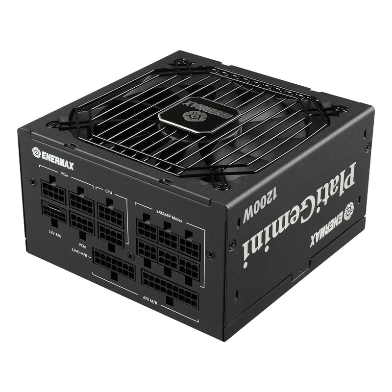 Enermax platigemini egn1200p 1200w atx 3.1 atx12vo fully modular power supply 80 plus platinum 12v-2x6 black-null