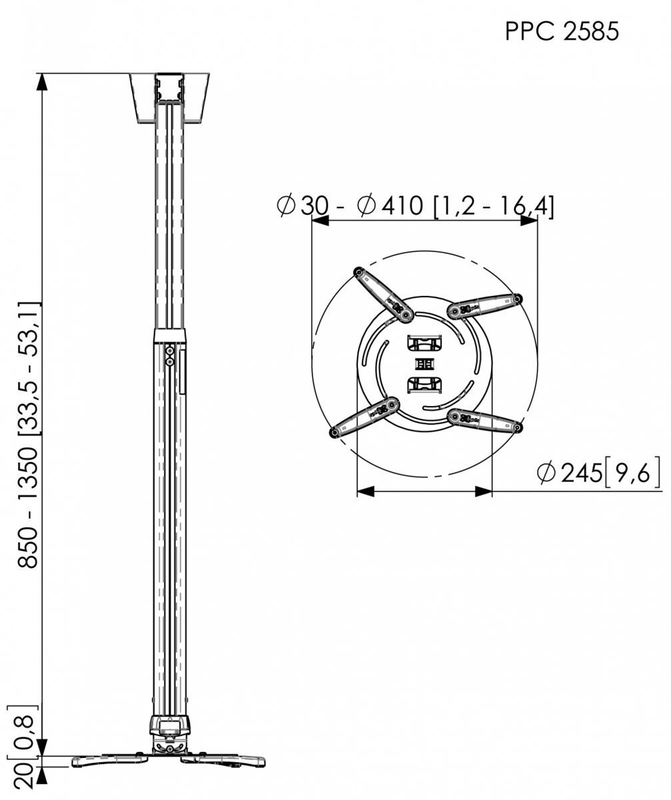 Product image: Vogels ppc2585 projector ceiling kit 25kg 85-135cm, , medium-null