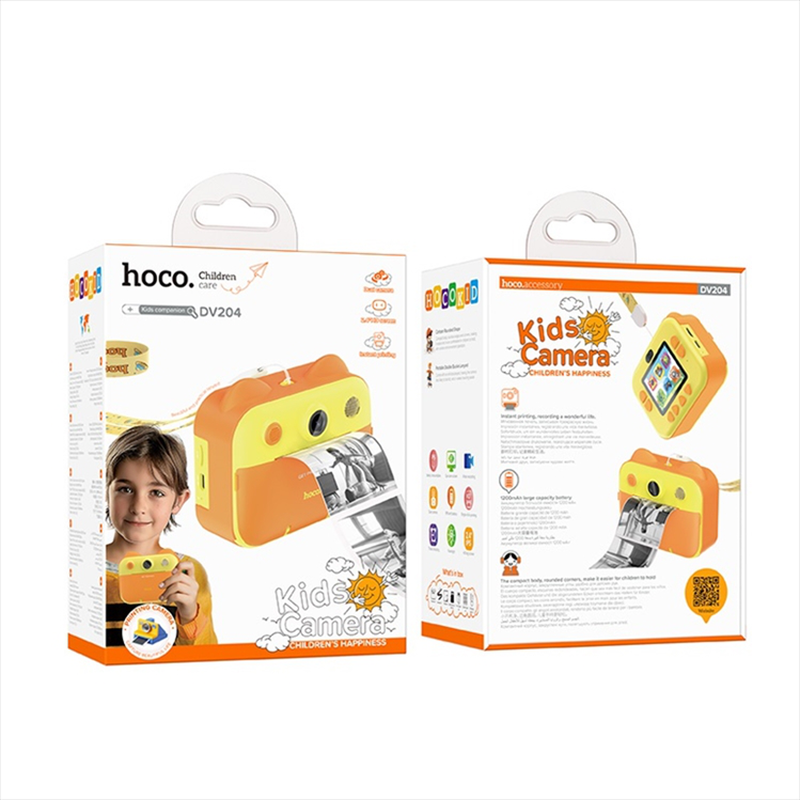 Hoco dv204 dual kits instant print camera yellow, , medium-null