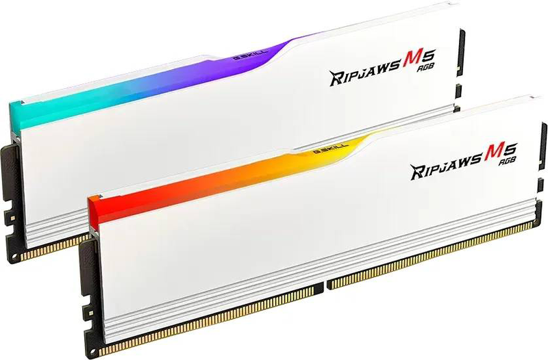 G.skill ripjaws m5 rgb white dimm kit 32GB, ddr5-6000, cl30-40-40-96, on-die ecc-null