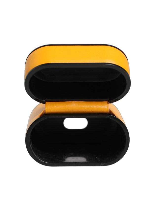 Case yellow calf leather logo flip holder strap AirPods-null