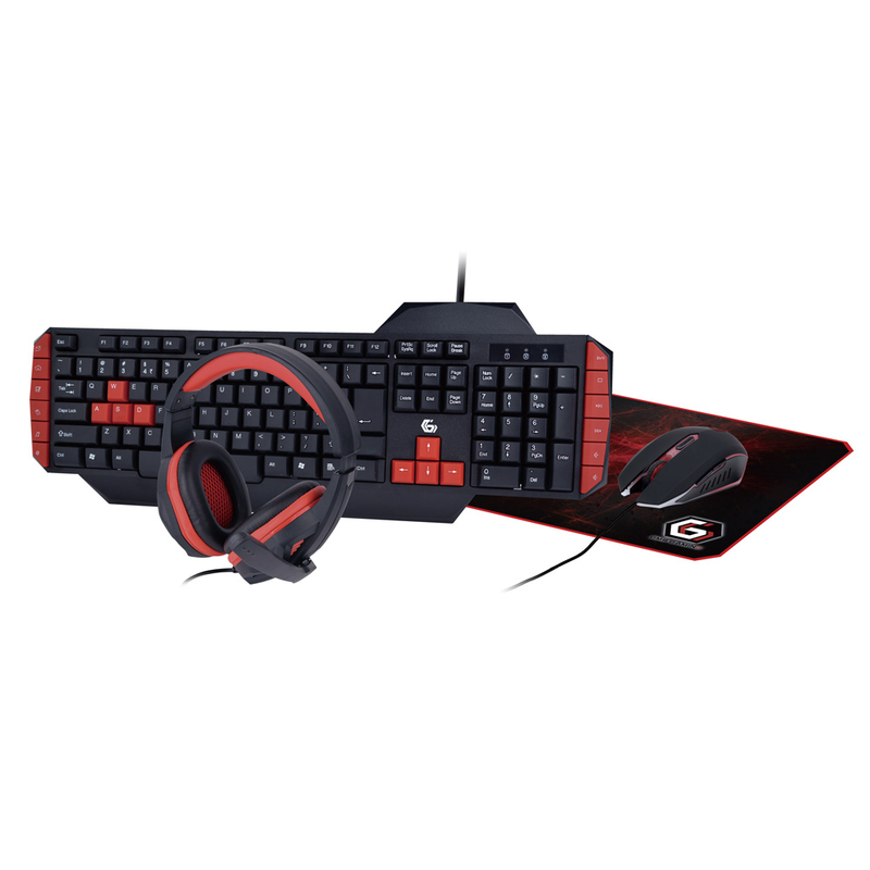 Gaming corded keyboard + mouse + mouse pad + headphones gembird ultimate 4in1 kit us ggs-umg4-02-null