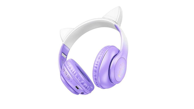 Hoco cat ear headphones wireless purple, , medium-null