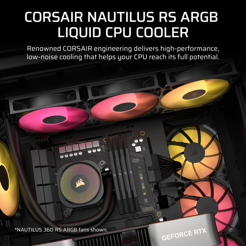 Corsair nautilus 240 rs argb liquid CPU water cooler black (cw-9060092-ww)-null