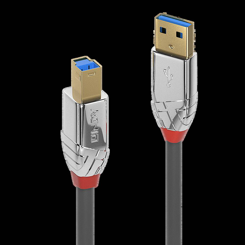 Lindy cromo / USB cable / USB type a (m) to USB type b (m) / USB 3.1 / 50 cm / round / grey-null