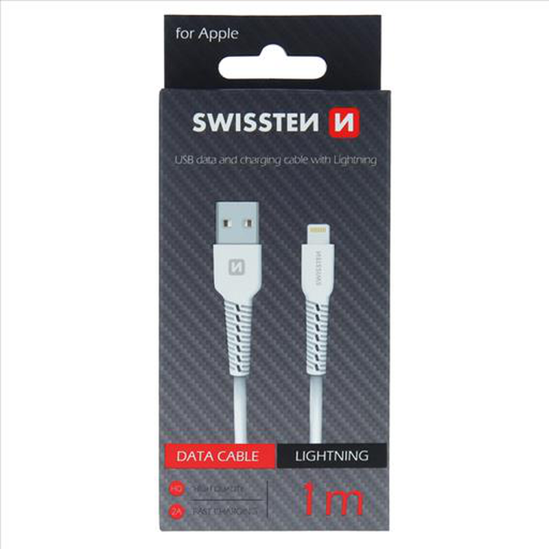 Swissten 1m USB lightning white, , medium-null