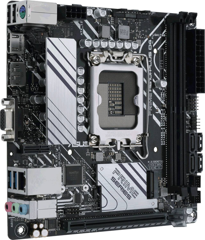 Asus prime h610i-plus d4-csm motherboard mini-itx lga1700 h610 ddr4 pcie 4.0 HDMI displayport vga, , medium-null