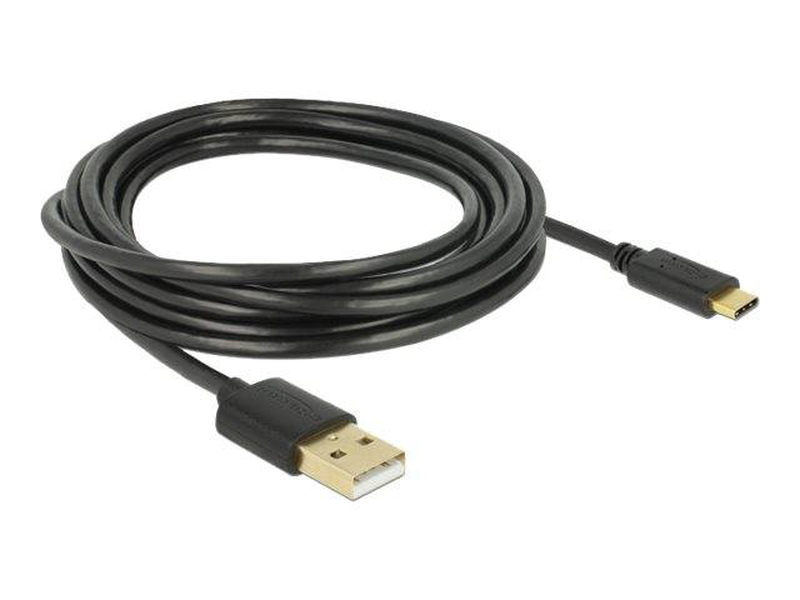 Delock 85209 USB-c to USB-a cable 3 m, black-null