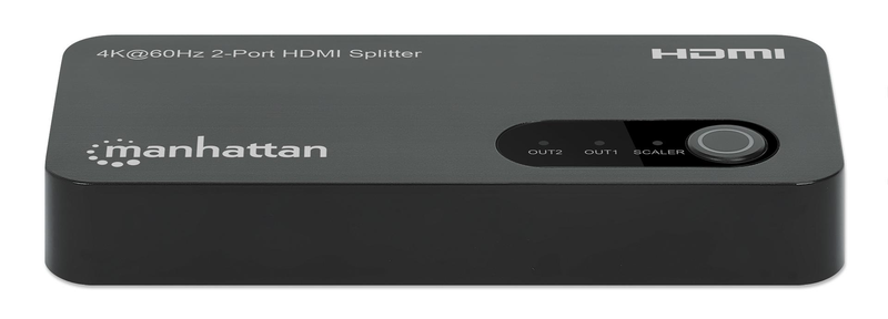 Manhattan HDMI splitter / video/audio splitter / 4k, 60hz, with downscaling / 2 x HDMI / desktop-null