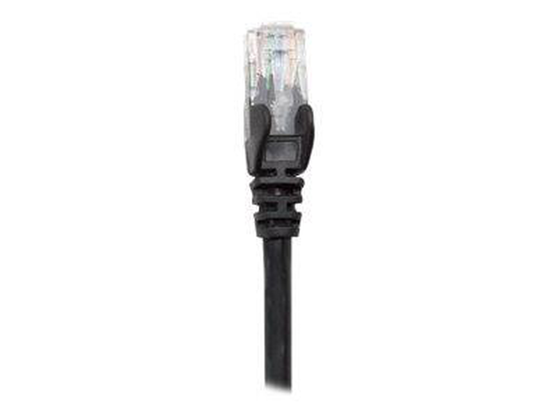 Intellinet network patch cable, cat5e, 5m, black, cca, u/utp, pvc, rj45, gold plated contacts, snagless, booted, lifetime warranty, polybag - patch cable - rj-45 (m) to rj-45 (m) - 5 m - utp - cat 5e - molded, snagless - black-null
