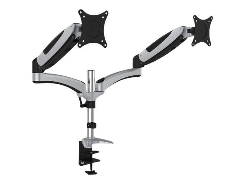 Digitus da-90353 dual monitor desk mount gas spring for 2 displays 15-32 inch 8kg tilt swivel rotate silver-null