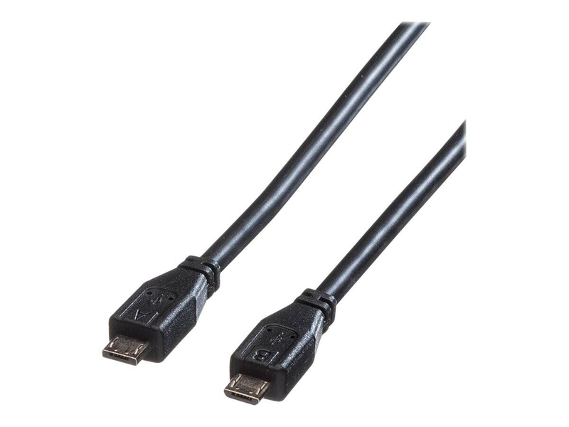 Roline / USB cable / micro-USB type a (m) to micro-USB type b (m) / USB 2.0 / 1.8 m / black-null
