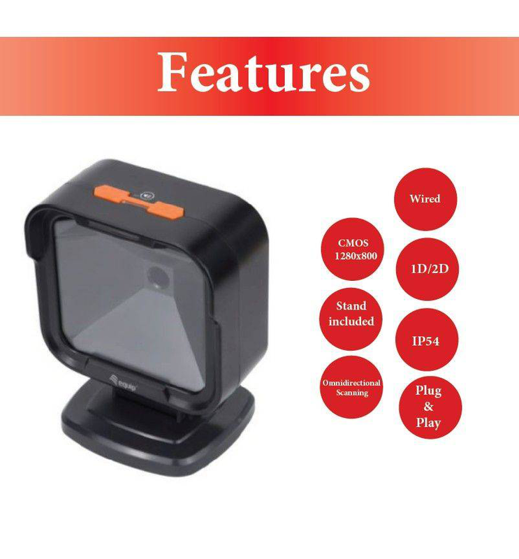Equip USB 2d omnidirectional desktop barcode scanner, 1mp, , medium-null