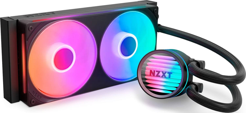 Nzxt kraken core 240 rgb black 240mm aio liquid CPU cooler single-frame rgb fans copper base rgb pump cap 5v-null