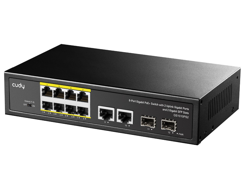Cudy switch poe gigabit 8poe + 2GBe + 2sfp uplink 120w gs1010ps2, , medium-null