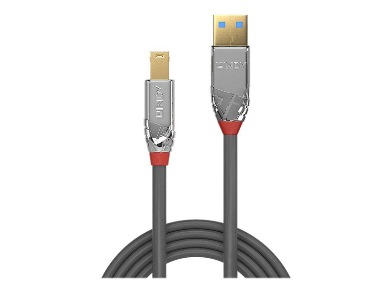Lindy cromo / USB cable / USB type a (m) to USB type b (m) / USB 3.1 / 50 cm / round / grey-null