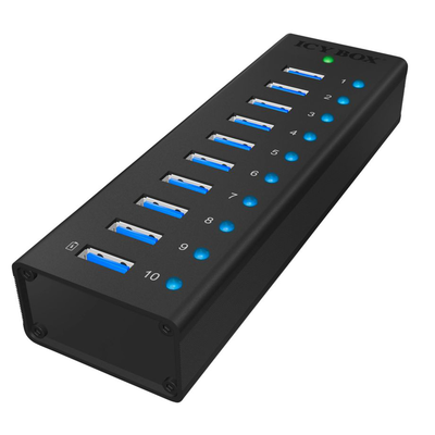 Raidsonic icy box ib-ac6110 10-port USB 3.0 hub, , medium