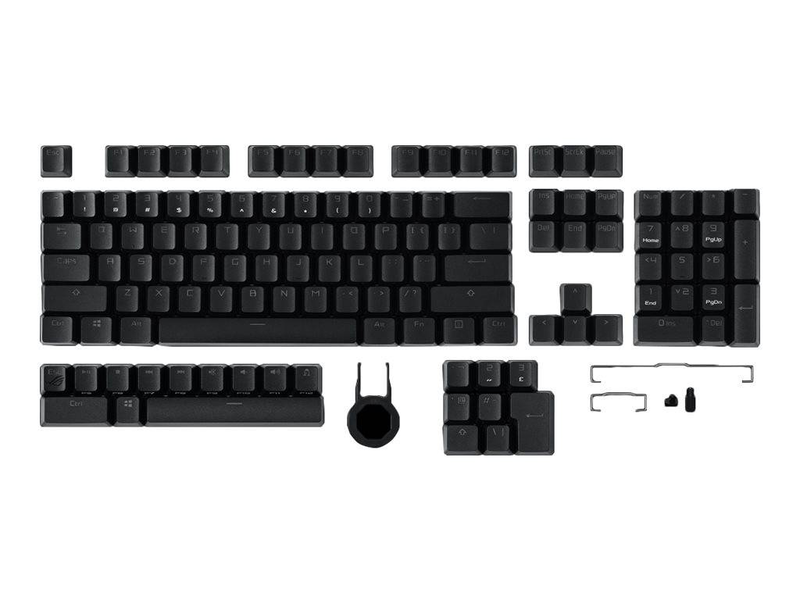 Asus rog pbt doubleshot keycap set for rog rx switches 123 keys black 90mp02p0-baua00-null