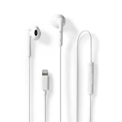Wired earphones lightning cable length: 1.20 m built-in microphone volume control white