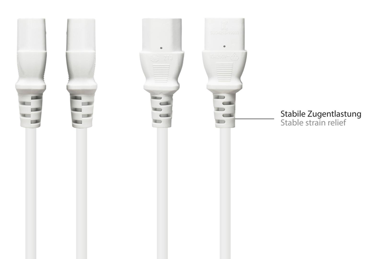 Good connections p0130-w025 - 2.5 m - cee7/7 - iec c13 - h05vv-f - 250 v - cable - current/power supply - 2.5 m - vde, , medium-null