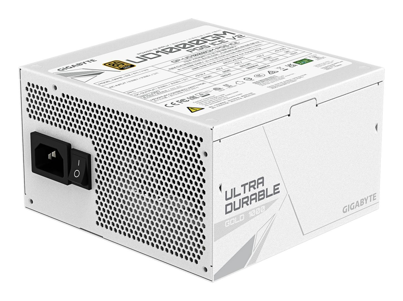 Gigabyte ud1000gm pg5 v2 ice 1000w atx 3.1 psu 80+ gold cybenetics platinum fully modular 12v-2x6 white-null