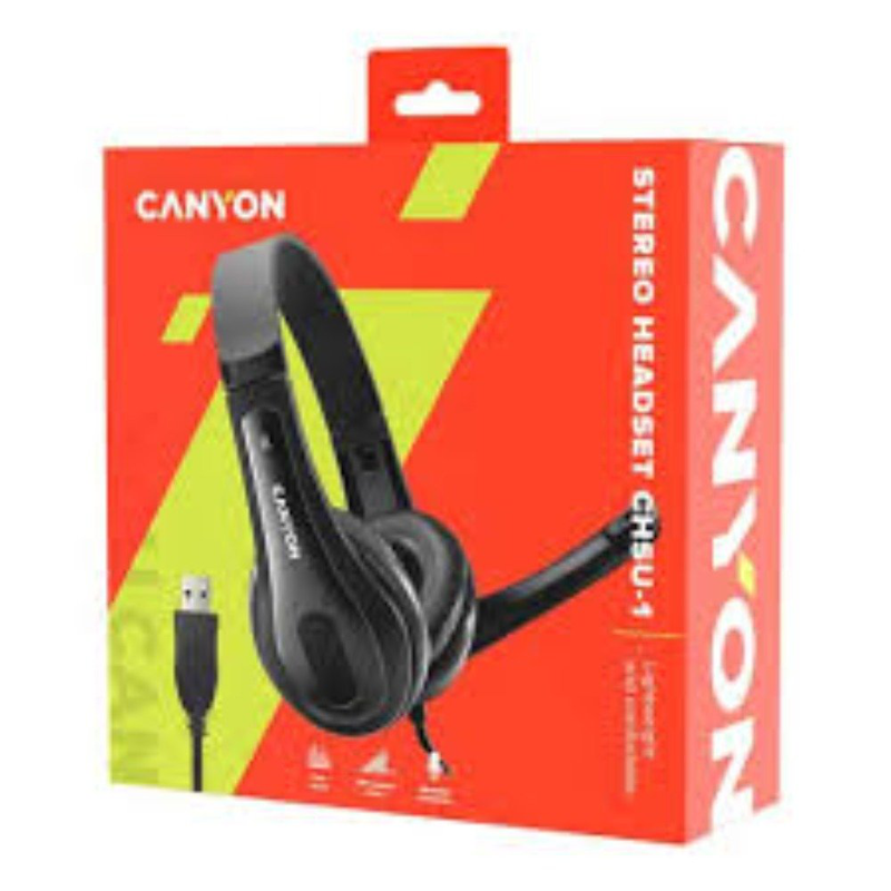 Canyon USB stereo headset with microphone, black  chsu-1, , medium-null