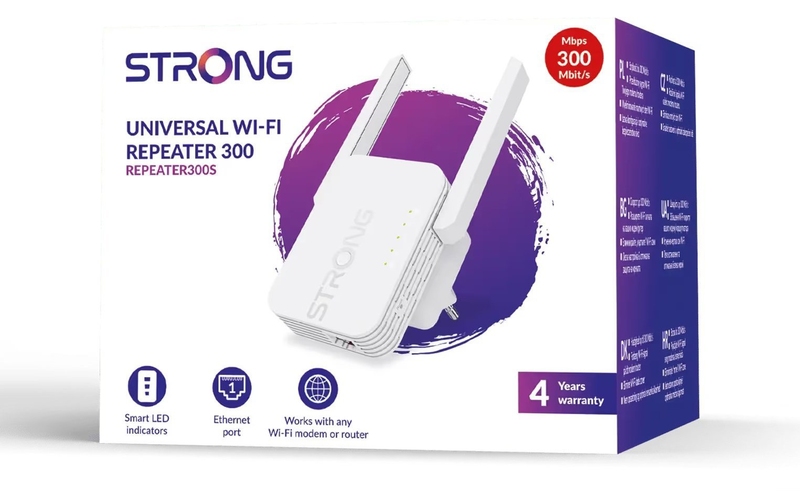 Strong repeater n300 Wi-Fi range extender uk plug repeater300suk, , medium-null