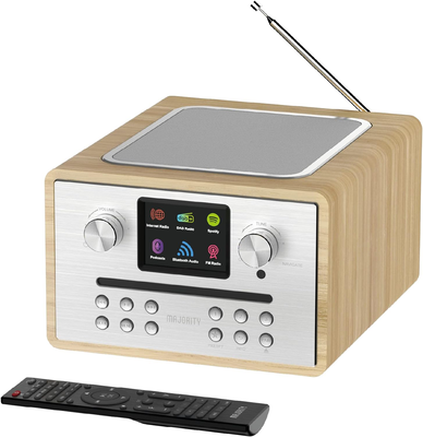 Majority radio homerton 2 fm,cd player,bt,spotify,USB oak, , medium