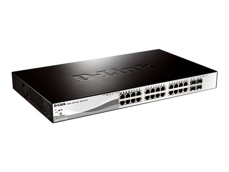 D-link dgs-1210-28 24-port gigabit web smart managed switch 4x sfp fanless rackmount-null