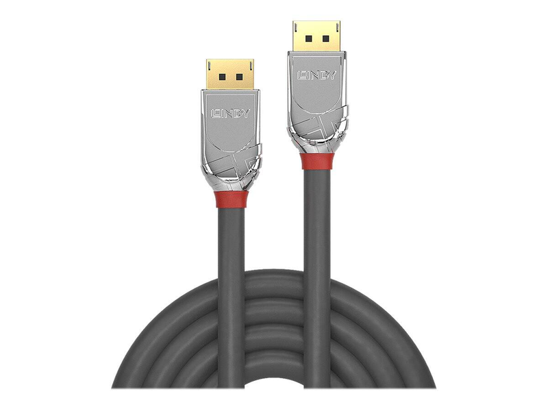 Lindy cromo - displayport cable - displayport (m) to displayport (m) - displayport 1.2 - 3 m - round, 4k support - grey-null