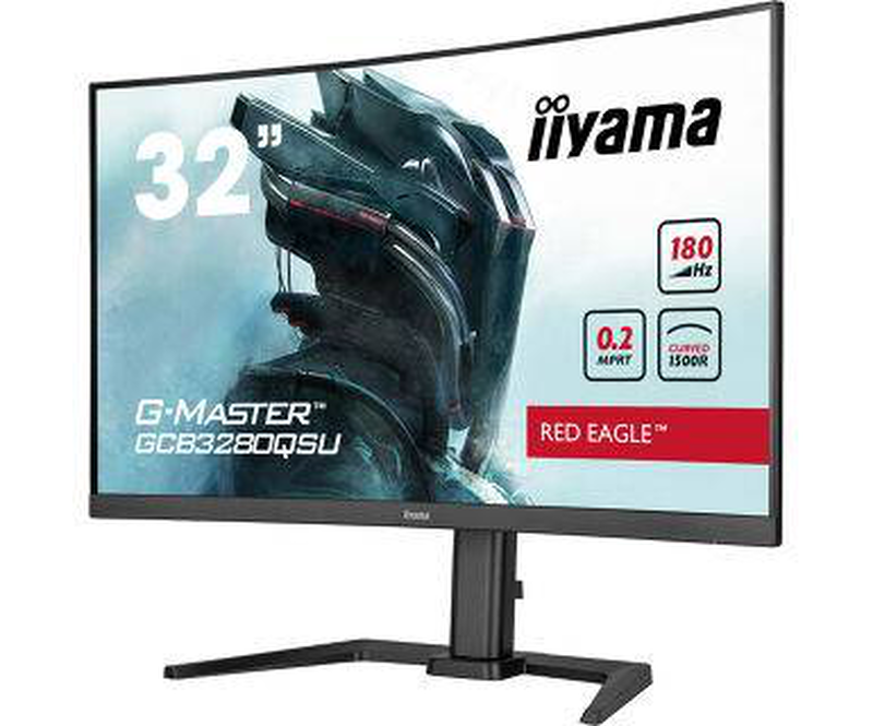 Iiyama g-master red eagle gcb3280qsu-b2 32" qhd 2560x1440 180hz curved 1500r va 0.2ms freesync hdr gaming monitor 2xhdmi dp USB hub matte black-null