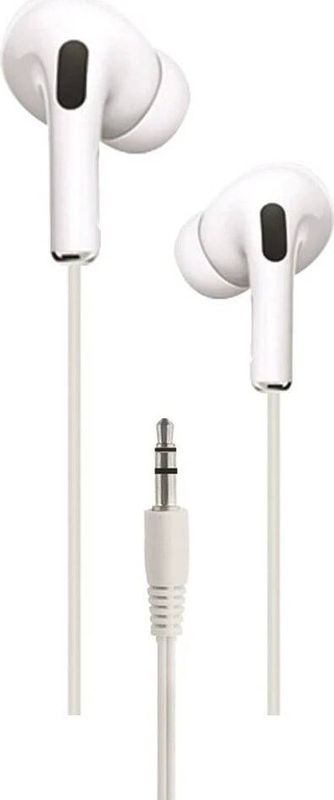 2go stereo in-ear earphones white wired 3.5mm jack with microphone for music and calls-null
