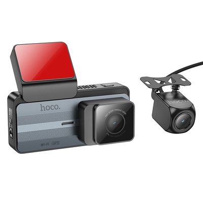 Hoco dv12 driving recorder 2k display GPS + rear camera, , medium