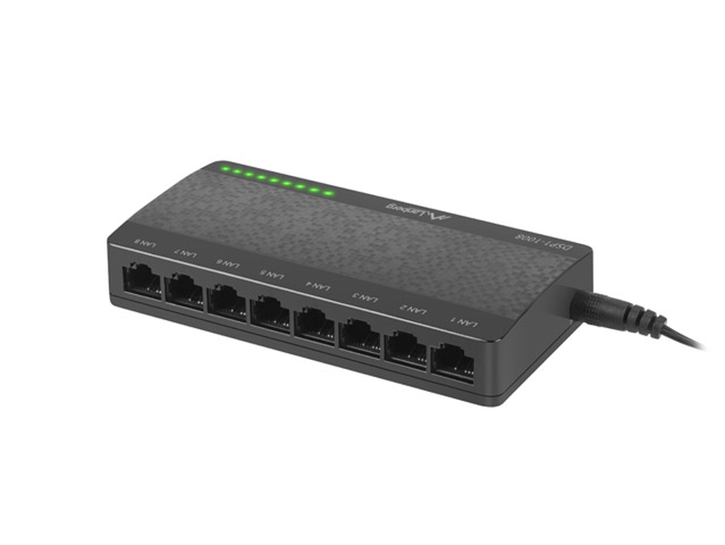 Lanberg dsp1-1008 8-port gigabit unmanaged desktop switch | plug & play, , medium-null