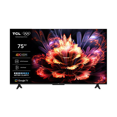 Tcl smart 75" 4k dled 75v6c (2025) TV, Black, medium