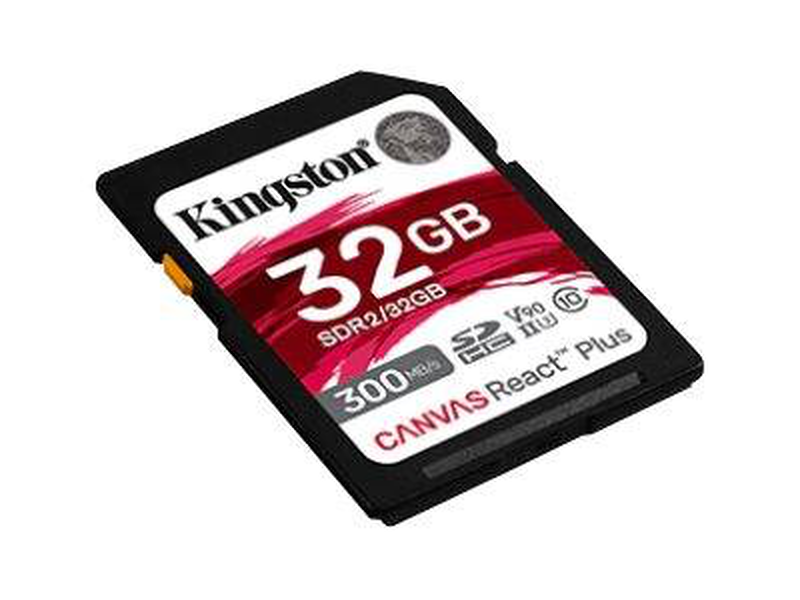 Kingston canvas react plus / flash memory card / 32GB / video class v90 / uhs-ii u3 / class10 / sdxc uhs-ii-null