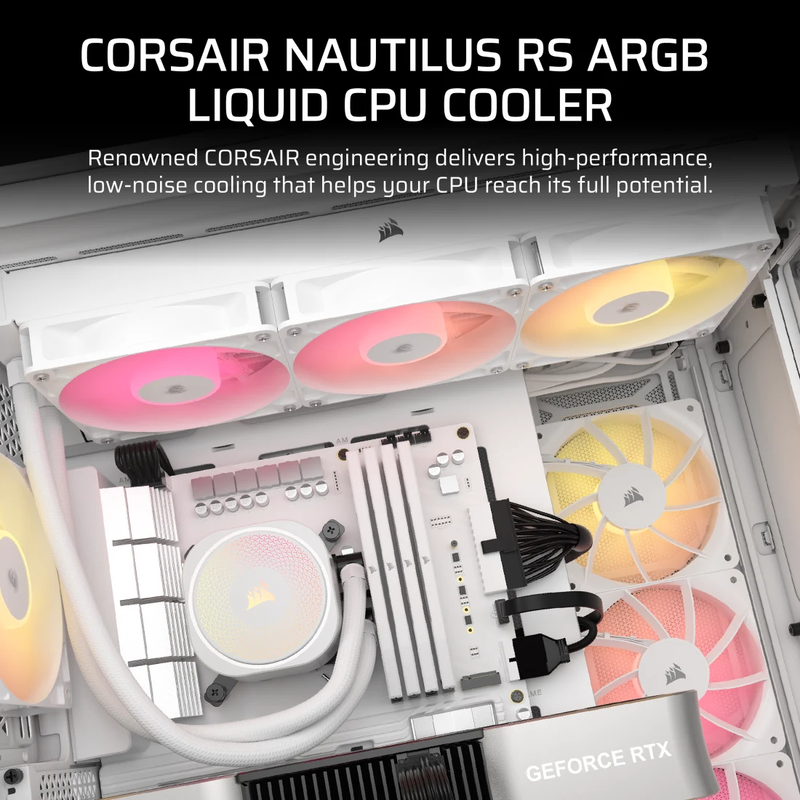 Corsair nautilus 360 rs argb liquid CPU water cooler white (cw-9060095-ww)-null