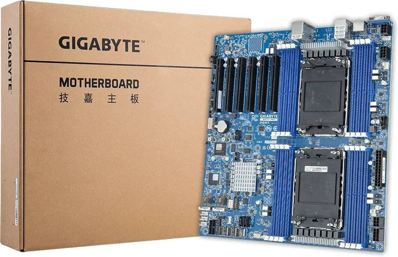 Gigabyte ms73-hb1 dual-socket server motherboard lga 4677 intel c741 e-atx 16x ddr5 rdimm pcie 5.0 dual gbe ipmi-null