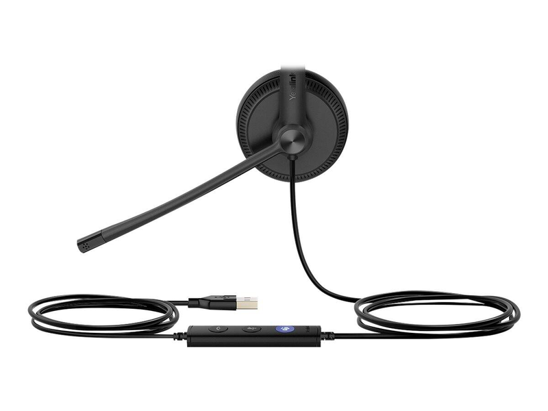 Yealink uh34 mono wired USB-a headset 1308014, on-ear, noise-cancelling mic, busylight, teams certified, black-null