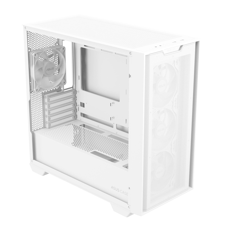Asus a21 plus microatx case tempered glass white 4x 120mm argb fans 380mm GPU 360mm radiator btf-ready-null