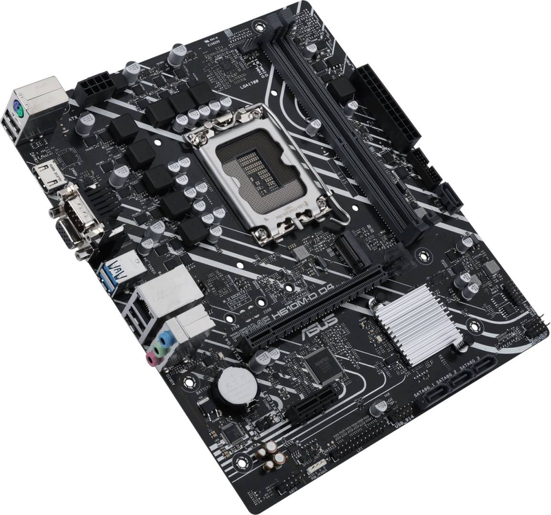 Asus prime h610m-d d4 micro-atx motherboard lga 1700 intel h610 ddr4 pcie 4.0 m.2 HDMI vga gbe lan black-null