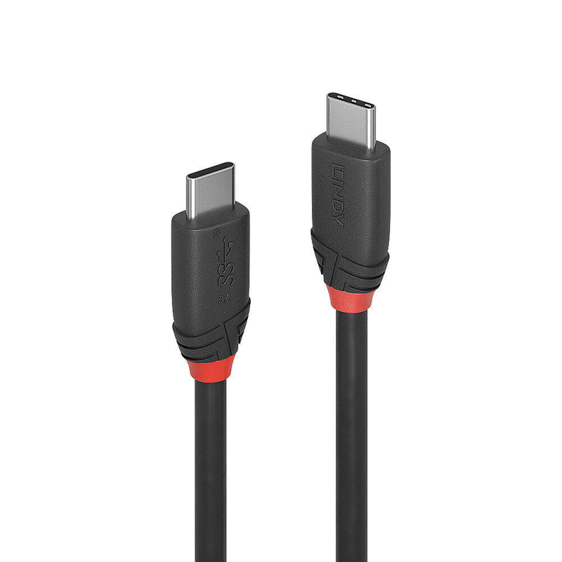 Lindy black line / USB cable / USB-c (m) to USB-c (m) / USB 3.1 / 3 a / 50 cm / black-null