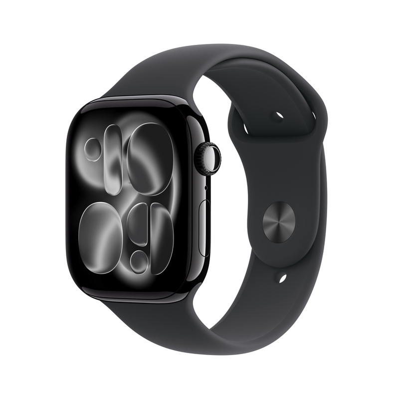 Apple watch series 11 GPS 46mm black aluminum case with black sport band - m/l-null