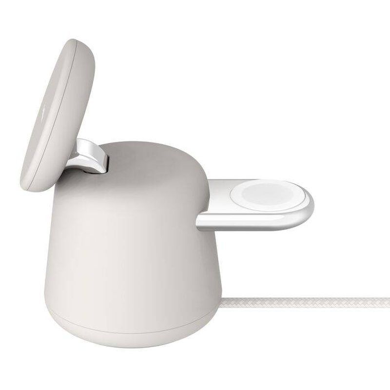 Belkin boostcharge pro 2-in-1 magnetic wireless charging dock qi2 15w MagSafe compatible sand with 30w USB-c power adapter-null