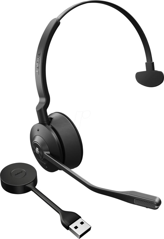 Jabra engage 55 ms mono USB-a wireless dect headset microsoft teams certified 150m range noise-cancelling mic busylight black titanium-null